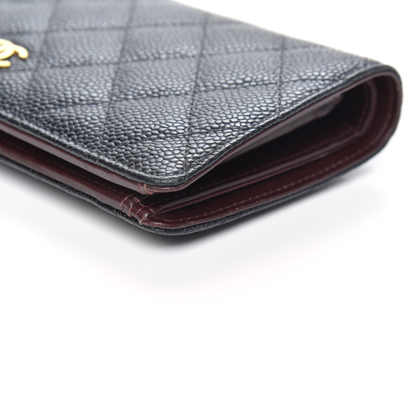 Caviar Quilted Yen Wallet Black