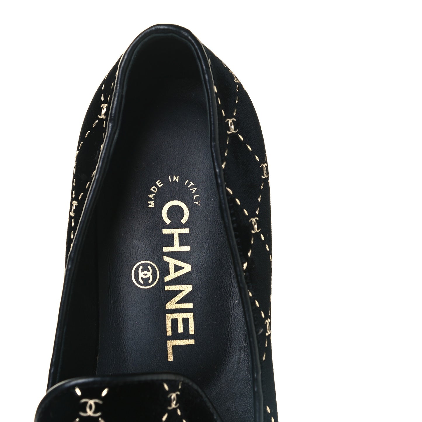 Velvet Mocassin Loafers 36.5 Black