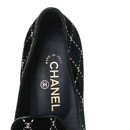 Chanel Velvet Mocassin Loafers 36.5 Black 6 of 9