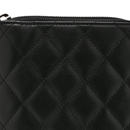 Chanel Calfskin Cambon Zip Around Organizer Wallet Black White 10 of 14