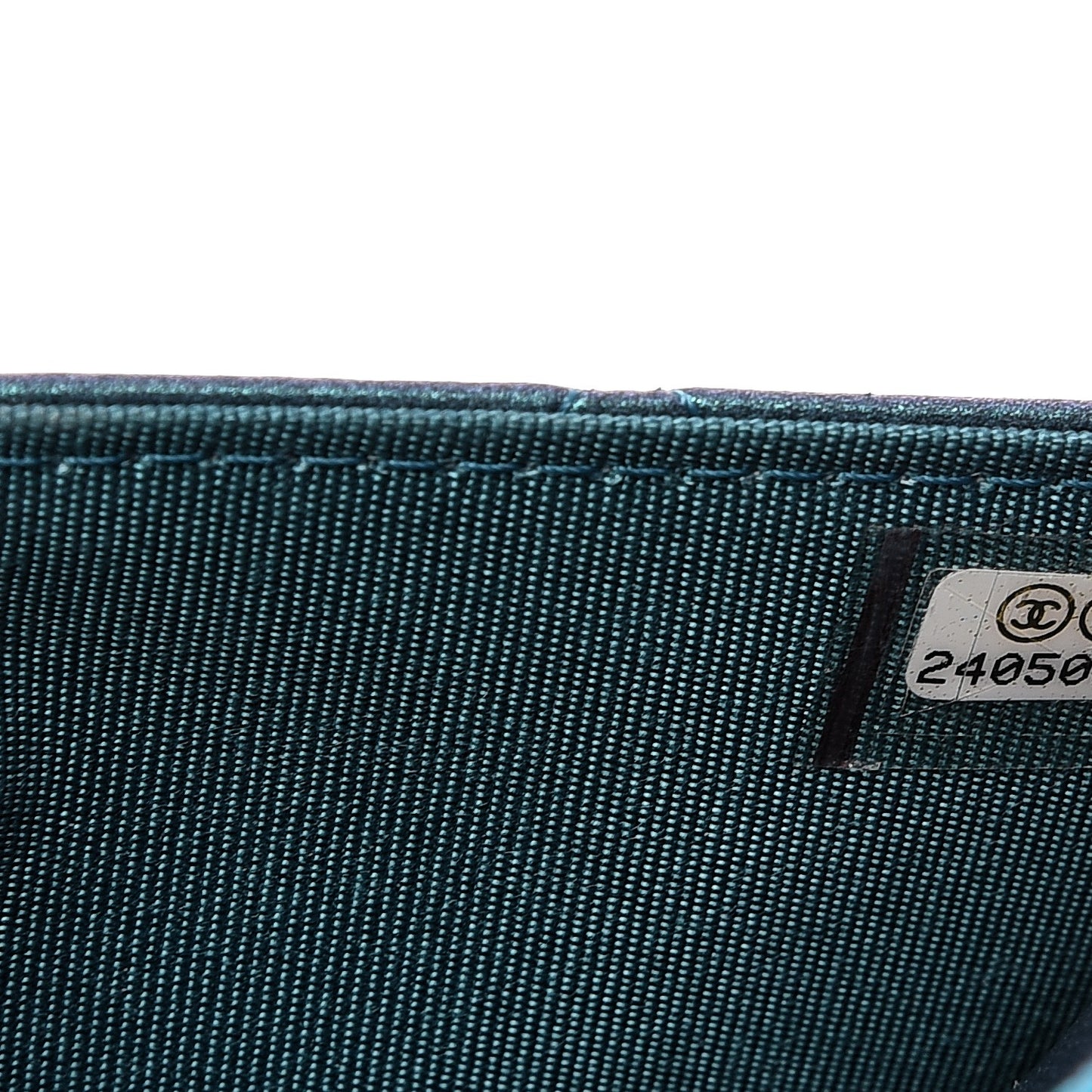 Metallic Lambskin Wallet On Chain WOC Turquoise