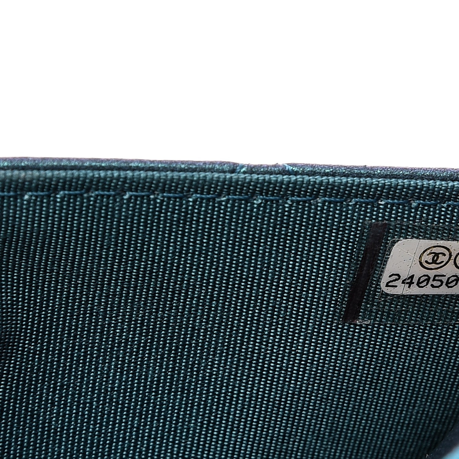 Chanel Metallic Lambskin Wallet On Chain WOC Turquoise 8 of 9