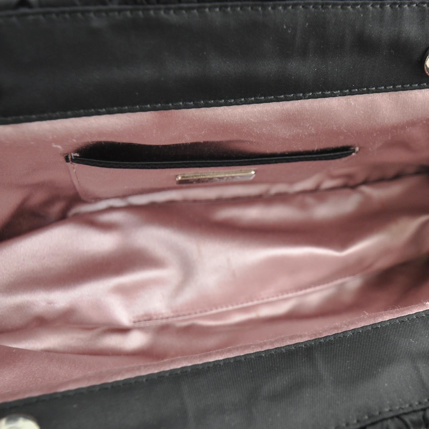 Prada Tessuto Nylon Chevron Clutch Nero Black 6 of 8