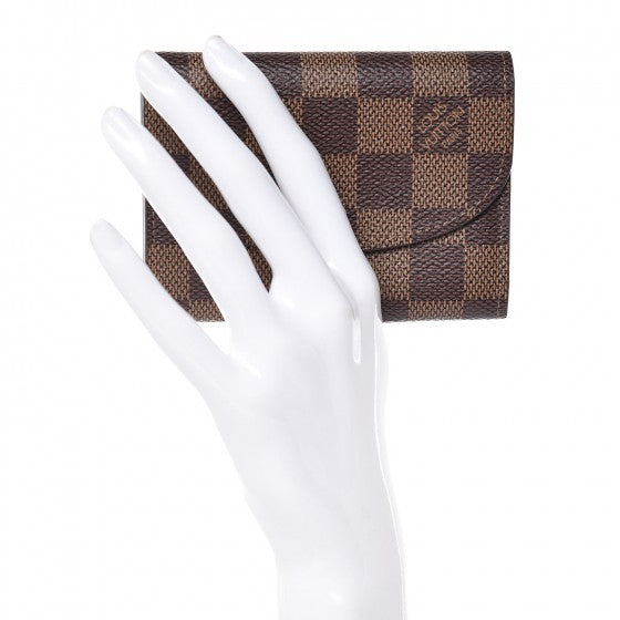 Damier Ebene Rosalie Coin Purse Rose Ballerine