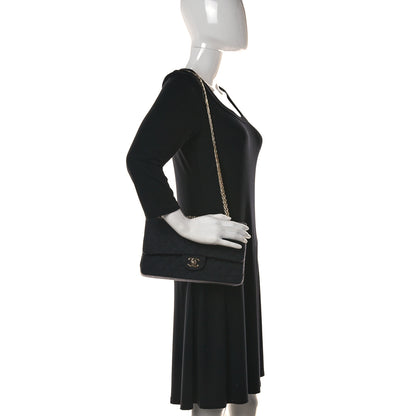 Chanel Jersey Quilted Medium Bijoux Chain Double Flap Gray 2 of 10