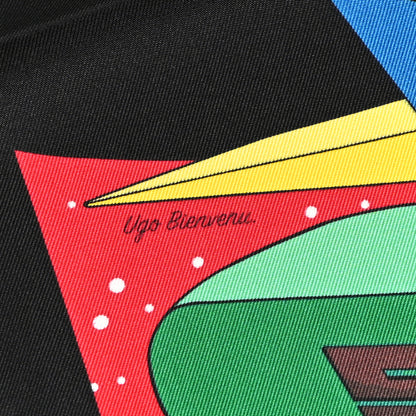 Hermes Silk Space Derby Scarf 90 Rouge Vert Multicolor 4 of 5