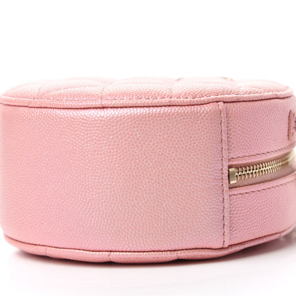 Chanel Iridescent Caviar Resin Quilted Round Clutch With Chain Pink 7 of 11