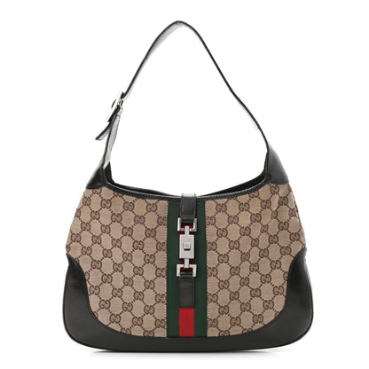 Gucci Monogram Web Jackie O Hobo Dark Brown 1 of 15