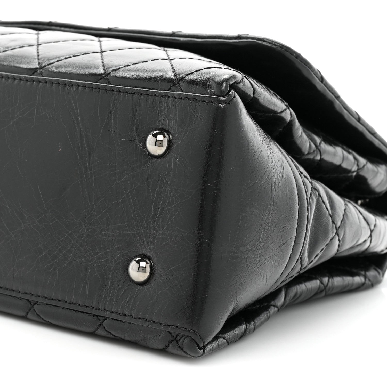 Chanel Glazed Calfskin Quilted Large Lady Pearly Flap Black 11 of 14