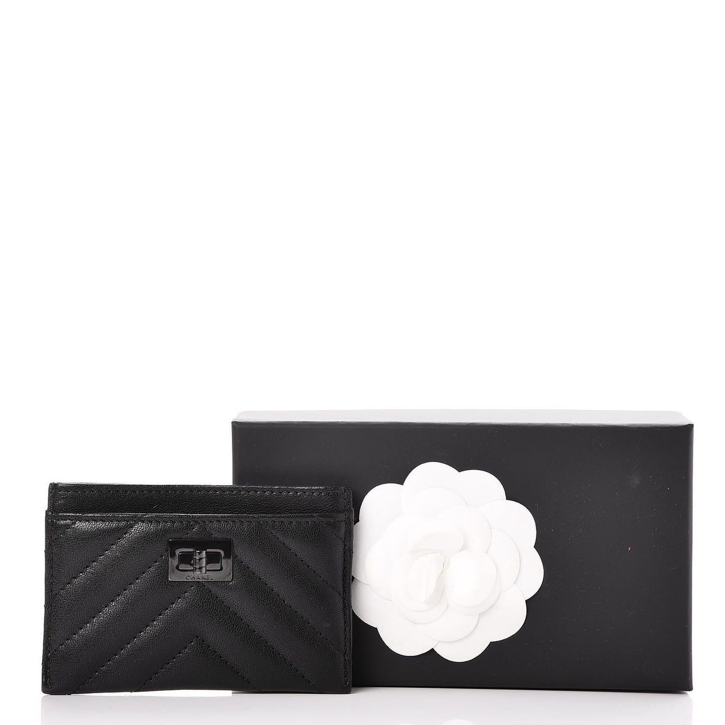 Sheepskin Chevron Quilted Reissue Card Holder So Black