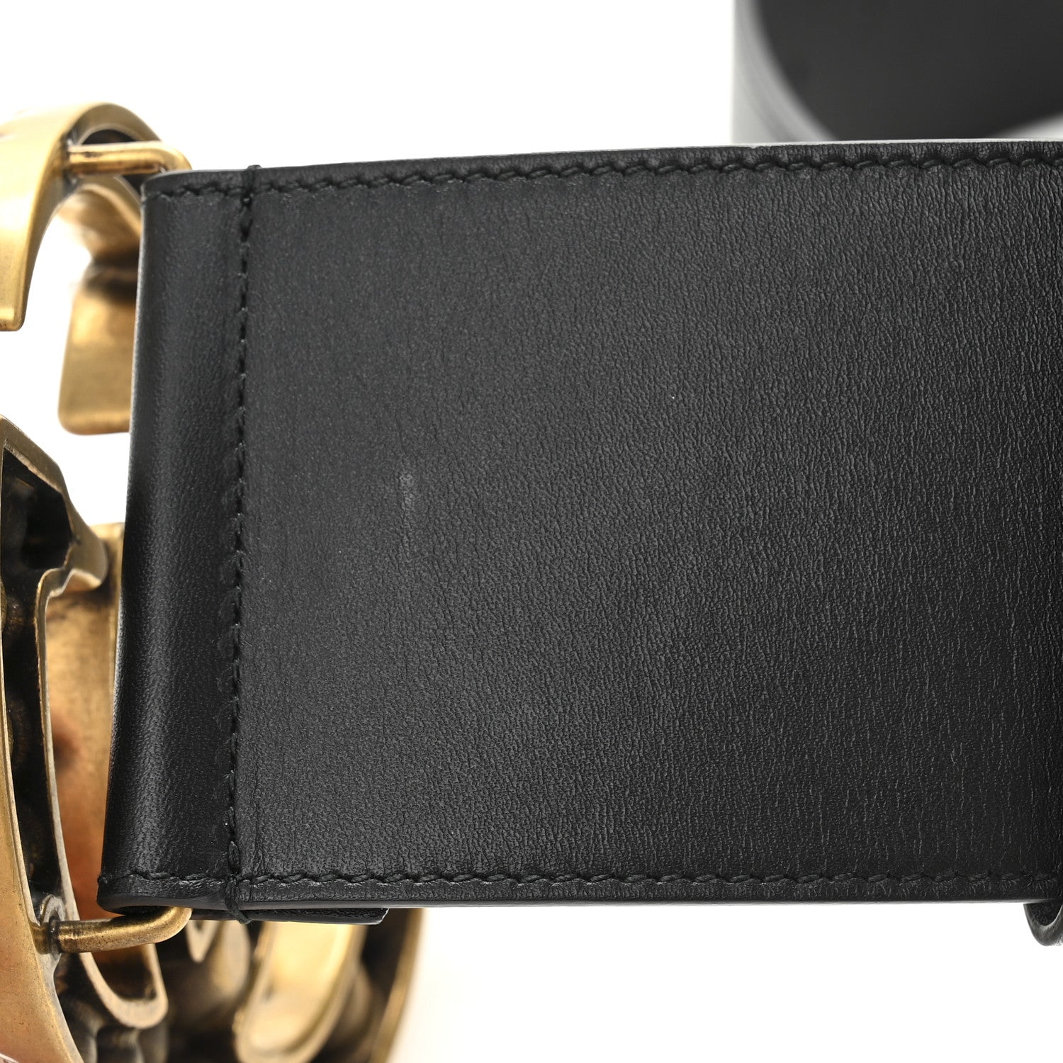 Gucci Moon Calfskin Pearl Double G 70mm Belt 80 32 Black Cream 6 of 7