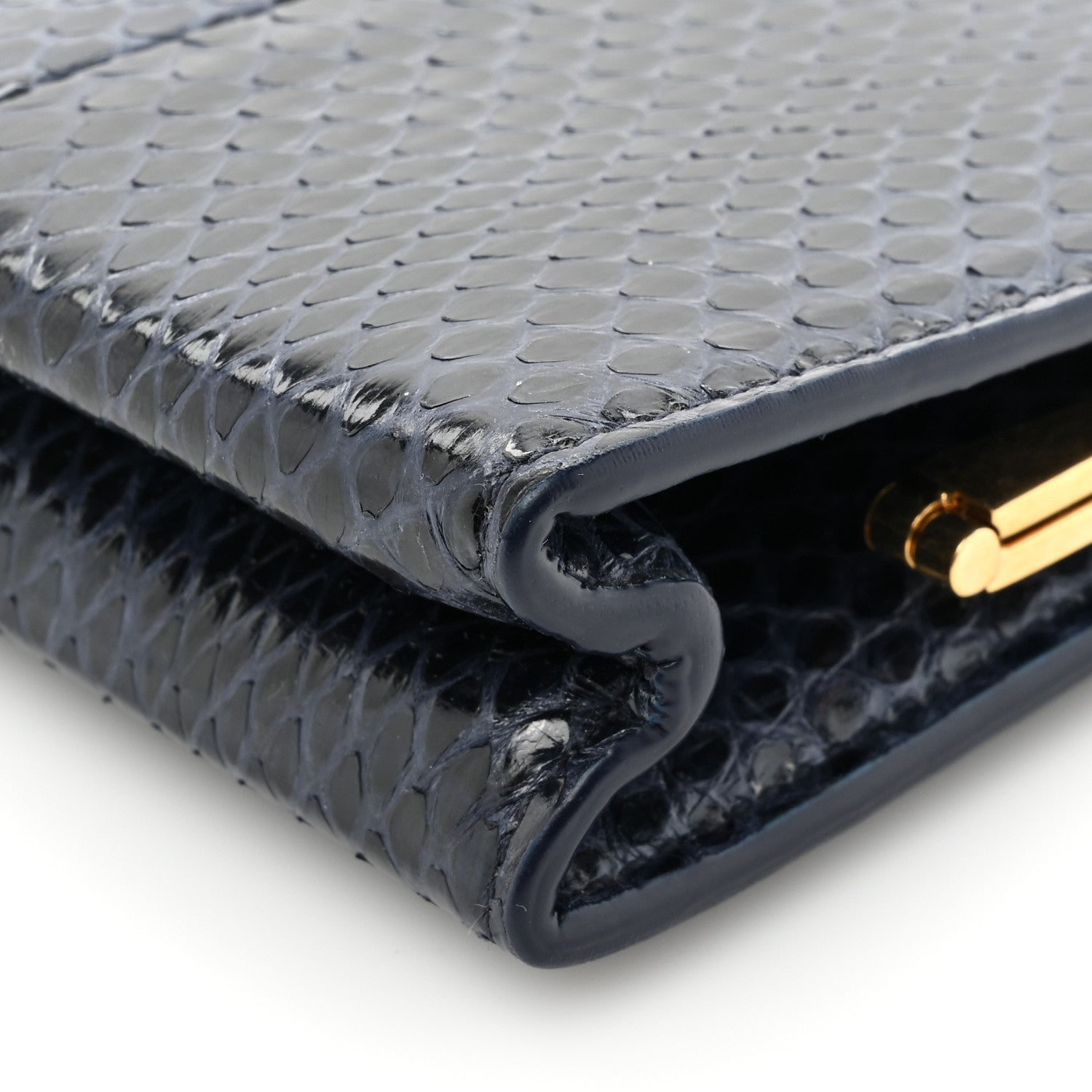 Saint Laurent Snakeskin Midnight Clutch Black 12 of 15