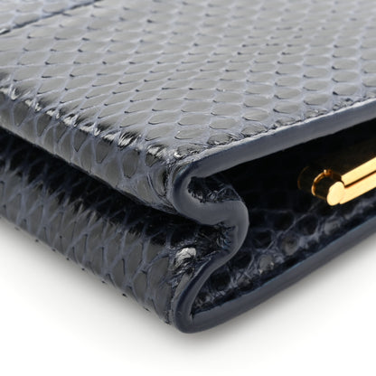 Saint Laurent Snakeskin Midnight Clutch Black 12 of 15