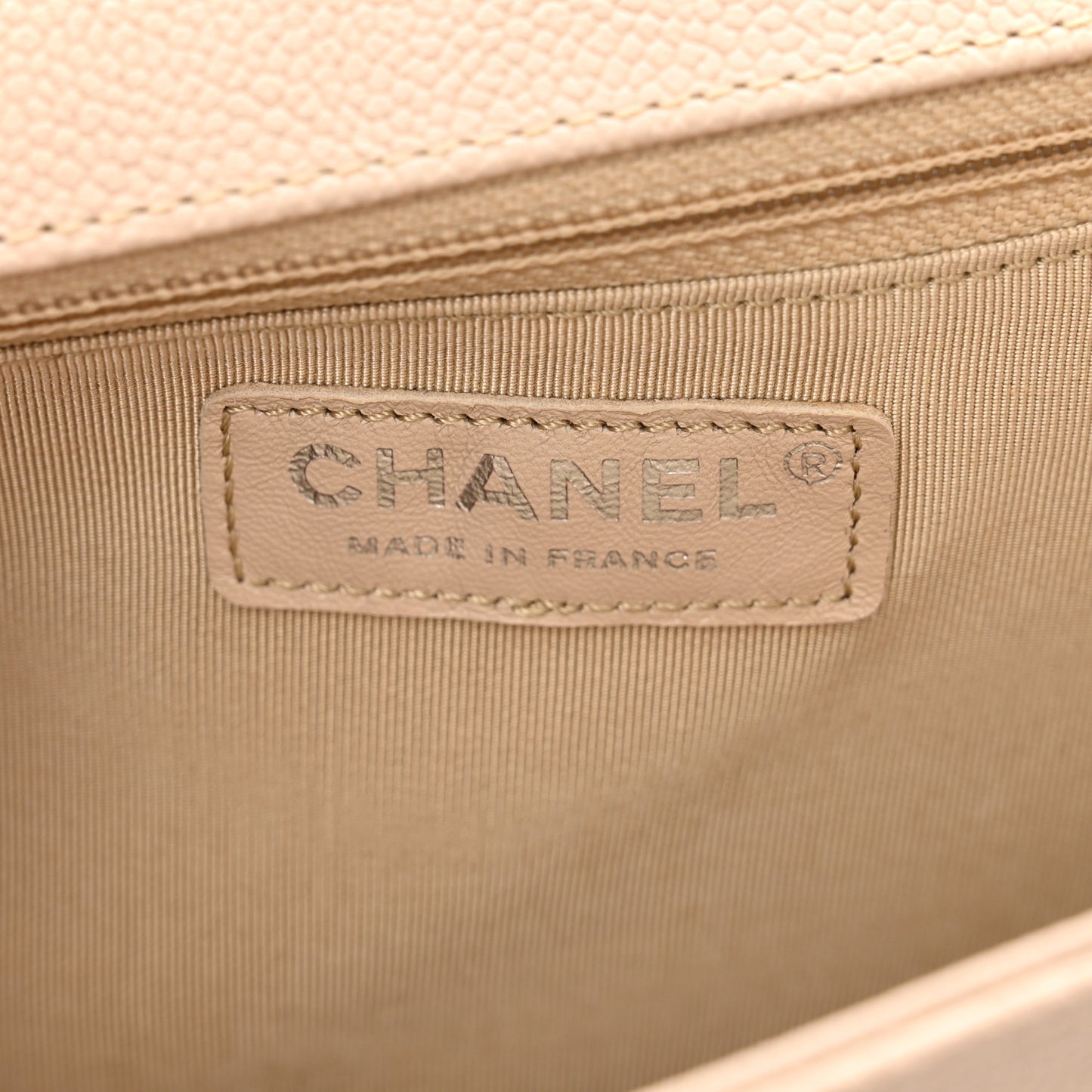 Caviar Quilted New Medium Boy Flap Beige