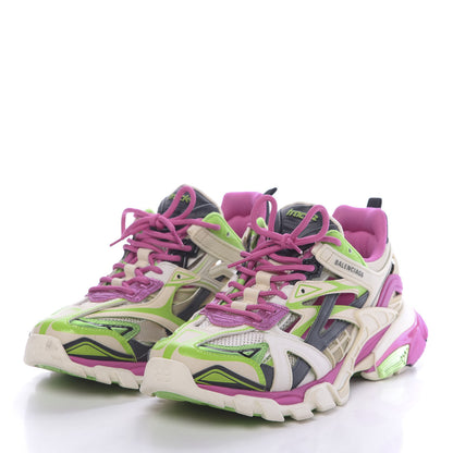 Balenciaga Rubber Mesh Bi-Color Mens Track.2 Open Sneakers 41 White Green Pink 3 of 10