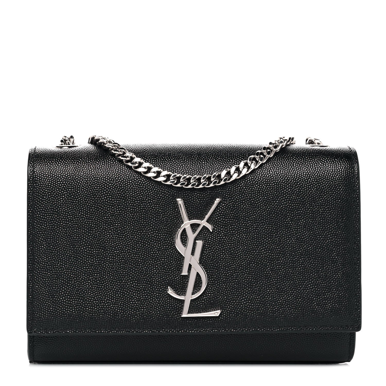 Saint Laurent Grain De Poudre Small Monogram Kate Satchel Black 1 of 9