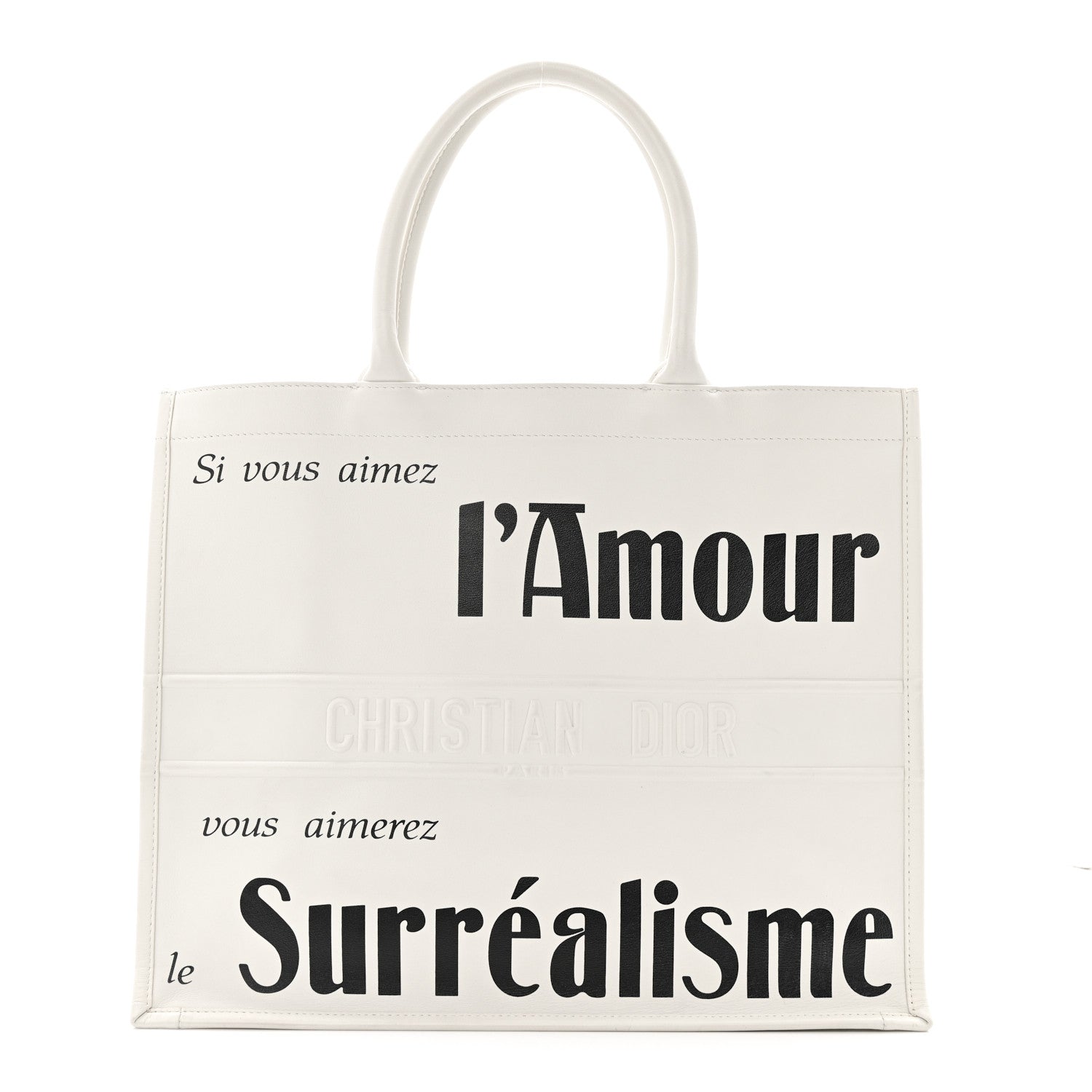 Christian Dior Calfskin Large Surrealism Book Tote Ivory 1 of 14