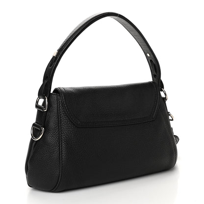 Gucci Pebbled Calfskin Medium Techno Horsebit Shoulder Flap Bag Black 3 of 10