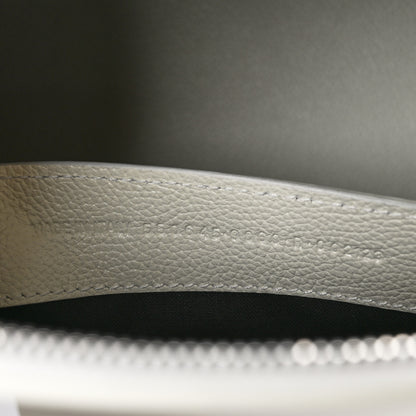 Balenciaga Signature Grained Calfskin Logo S Ville Top Handle Bag White Black 7 of 10