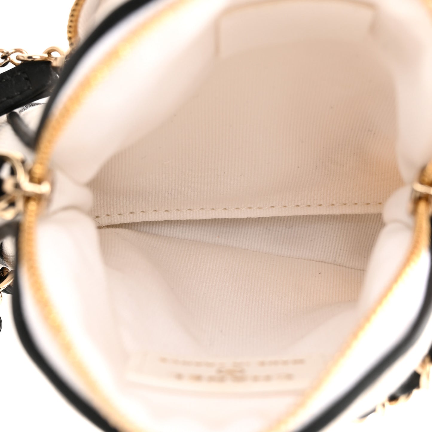 Canvas Calfskin Tennis Racket Mini Bag White Black