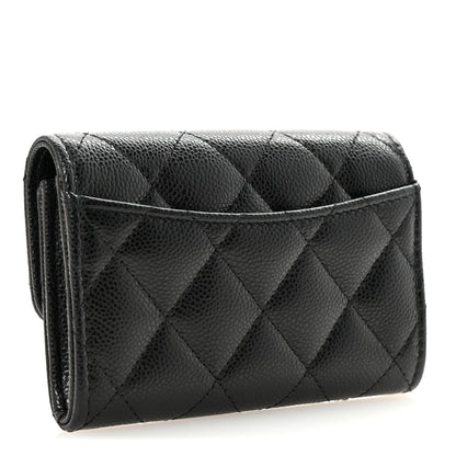 Chanel Caviar Quilted Flap Card Holder Wallet Black 3 of 9