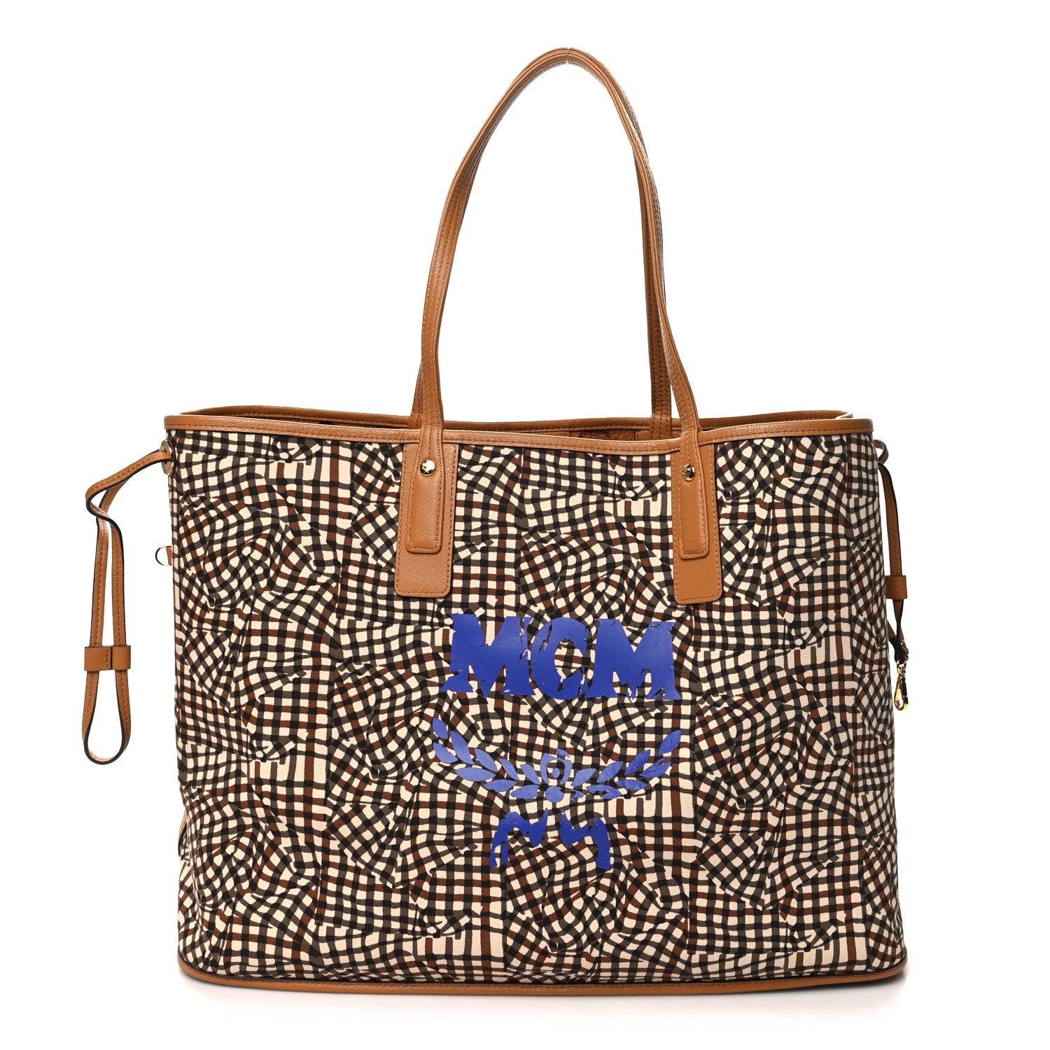 MCM Visetos Large Liz Reversible Shopper Tote Cognac 9 of 15