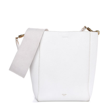 Celine Soft Grained Calfskin Small Sangle Bucket Bag White 1 of 11