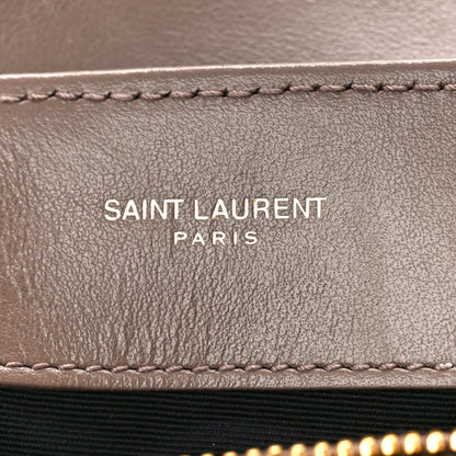 Saint Laurent Calfskin Y Quilted Monogram Small Loulou Chain Satchel Taupe 6 of 11