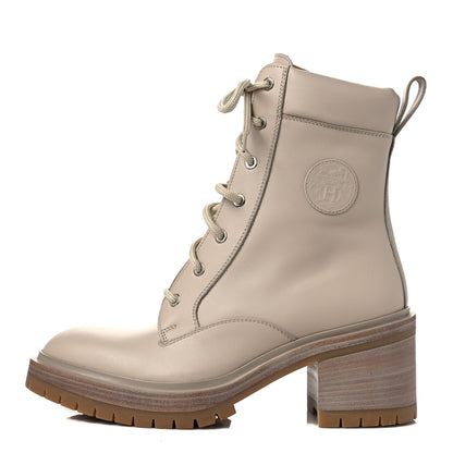 Hermes Calfskin Bridge Ankle Boots 38 Beige Grege 1 of 8