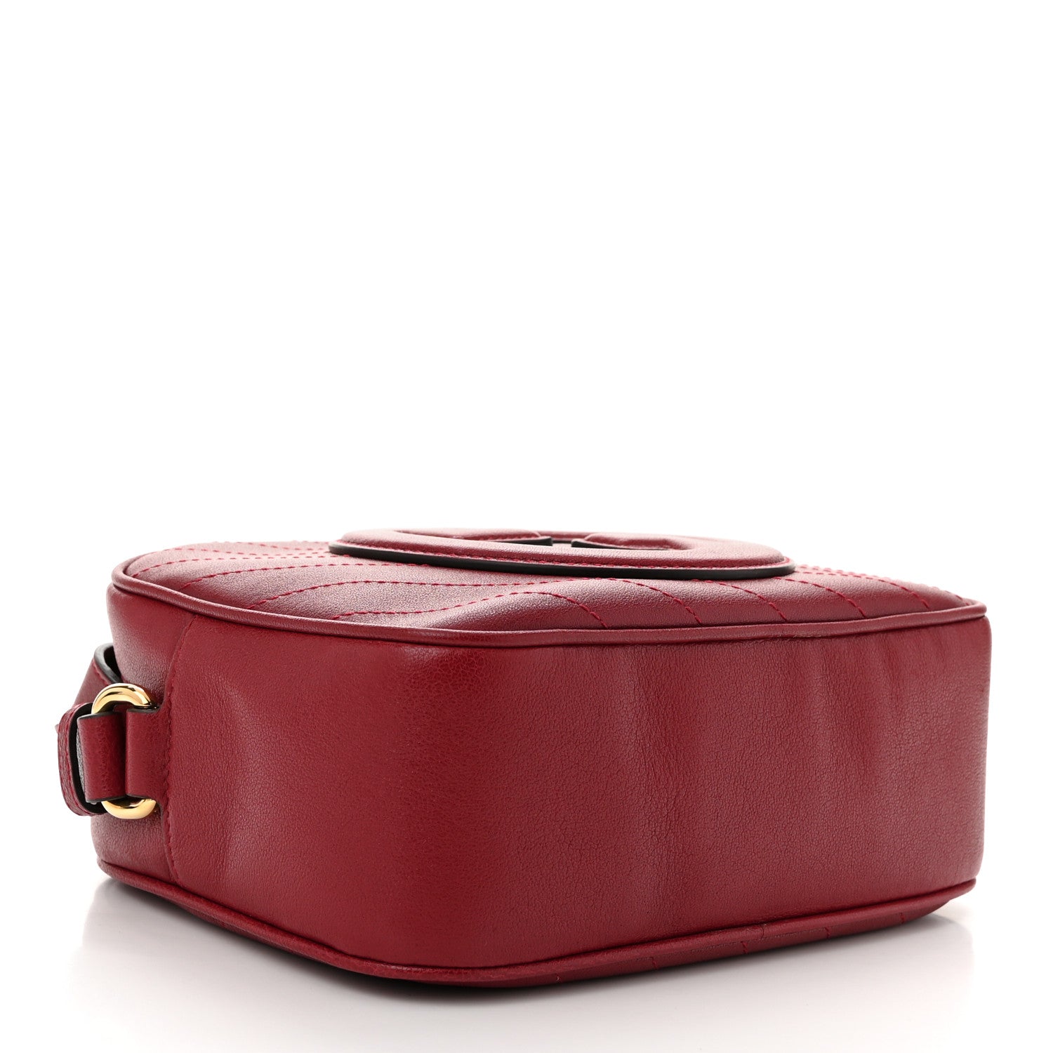 Gucci Sakai Be Green Calfskin Diagonal Stitched Small Blondie Shoulder Bag Rosso 4 of 10