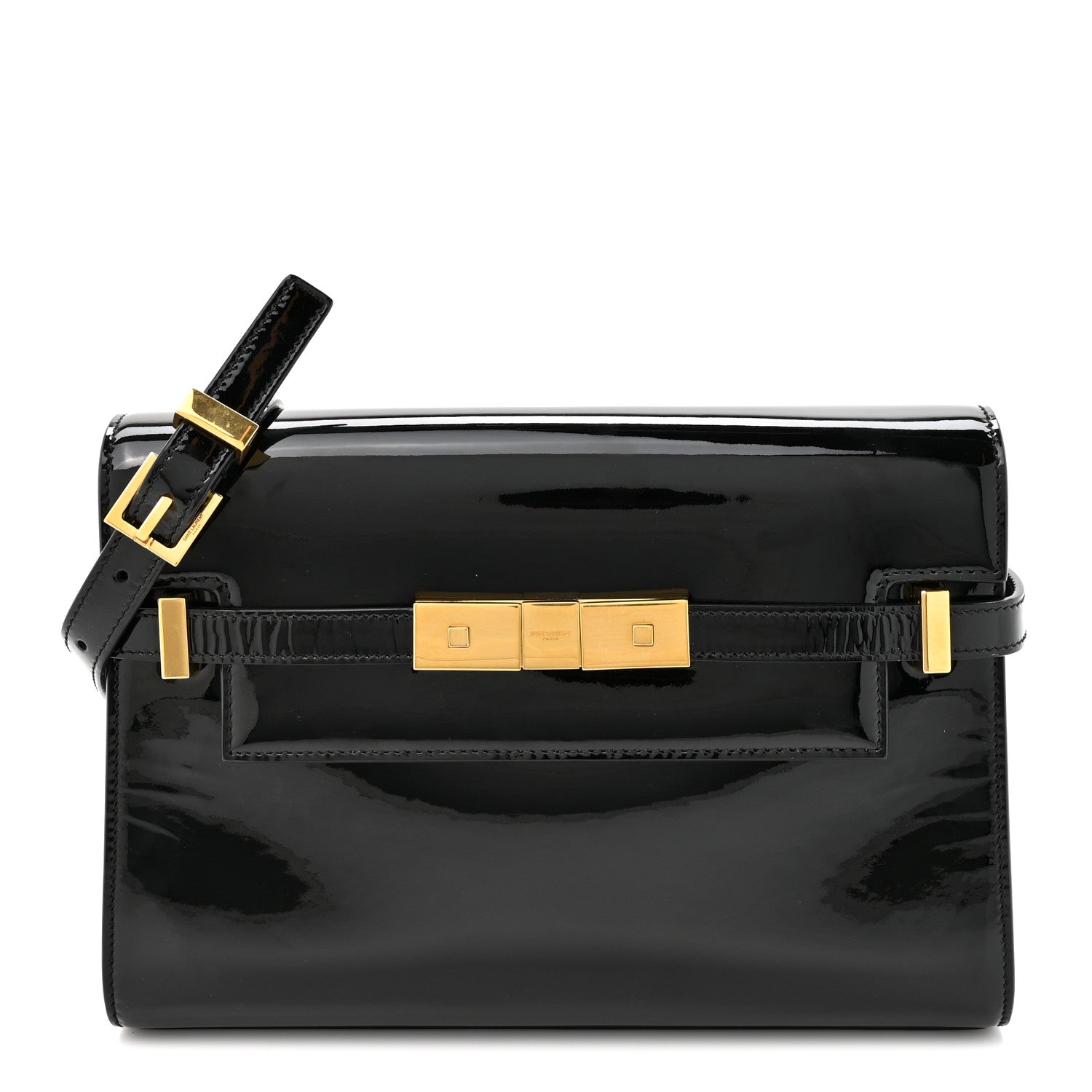 Saint Laurent Patent Small Manhattan Shoulder Bag Black 1 of 11