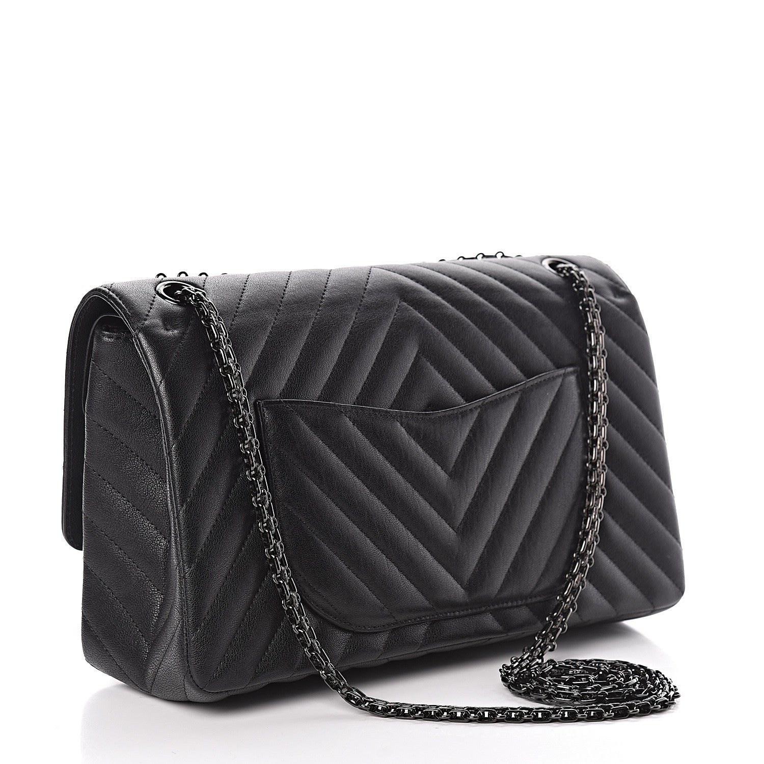 Chanel Sheepskin Chevron Quilted 2.55 Reissue 226 Flap So Black 3 of 16