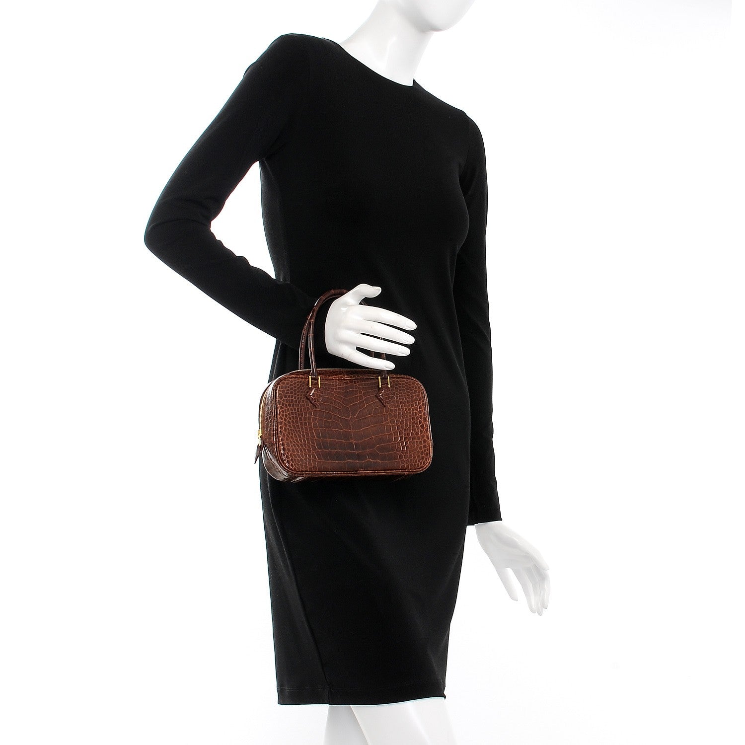 Hermes Shiny Alligator Plume Elan 22 Miel 2 of 8