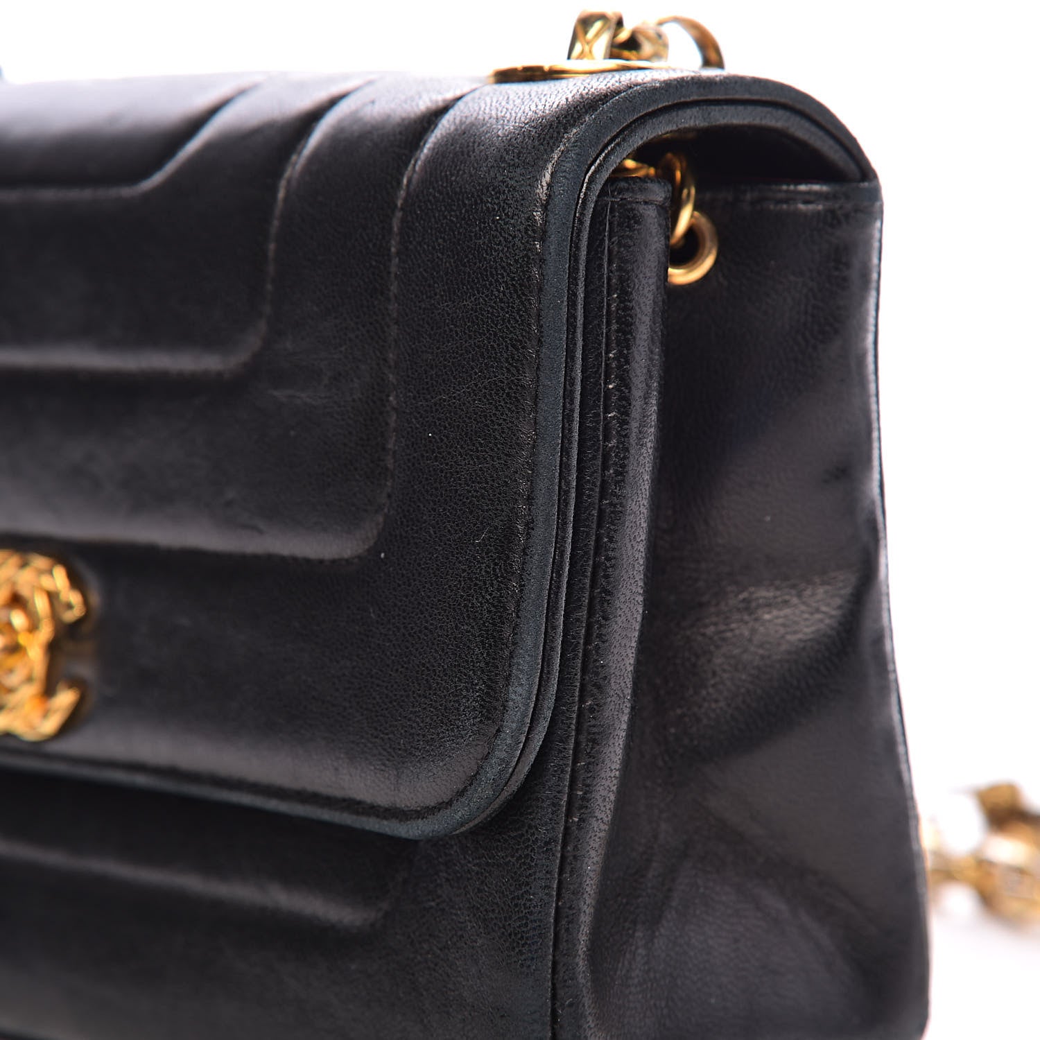 Chanel Lambskin Horizontal Vertical Quilted Small Single Flap Black 13 of 15