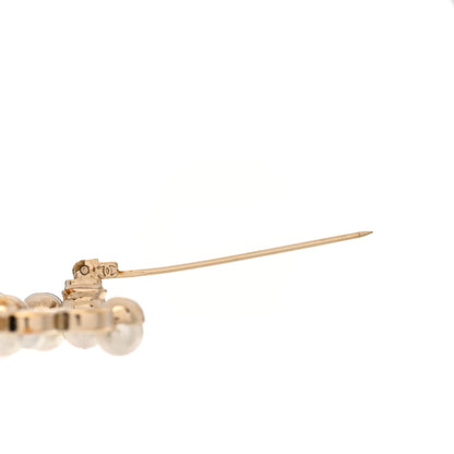 Chanel Pearl Coco CC Brooch Gold 5 of 5