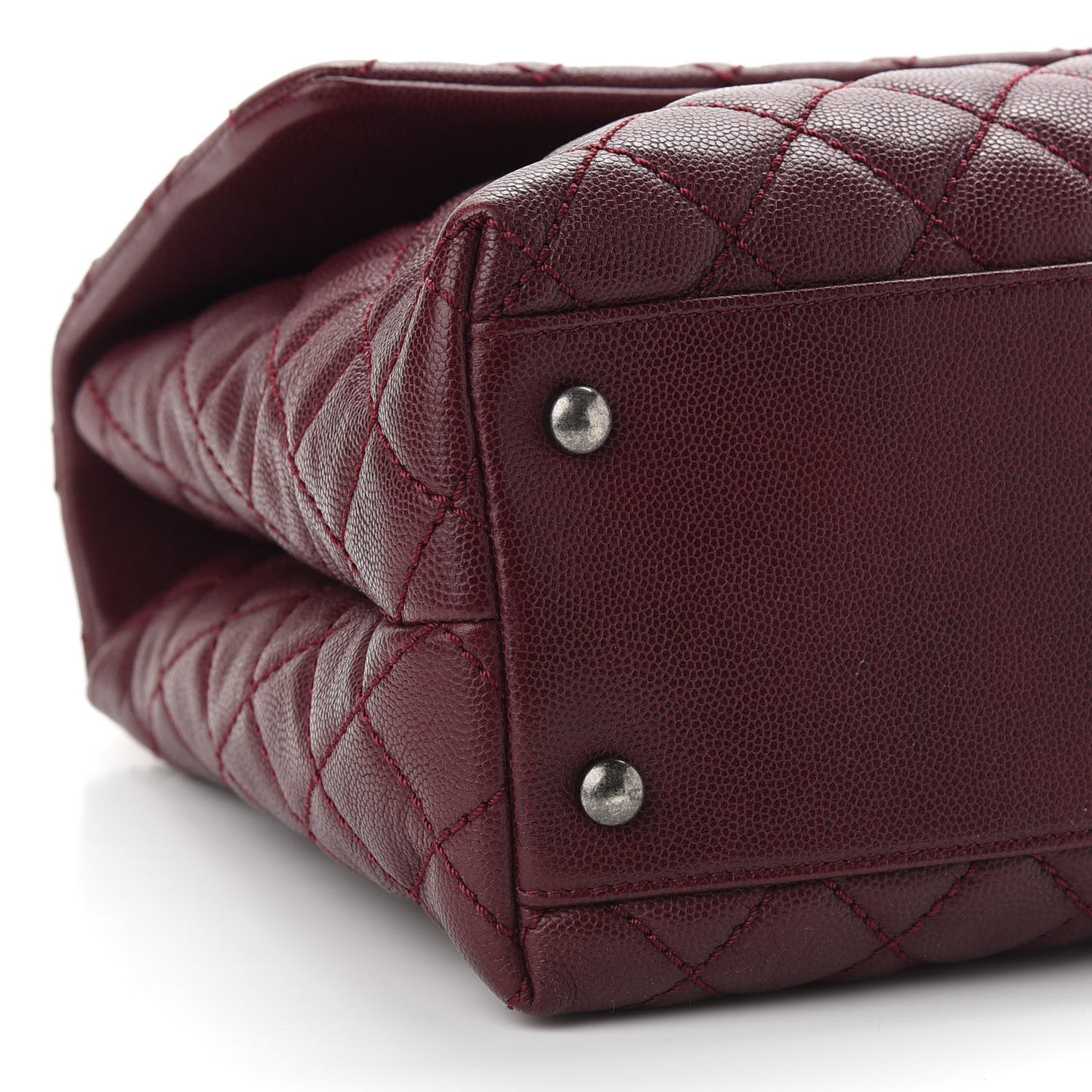 Caviar Quilted Medium Coco Handle Flap Burgundy