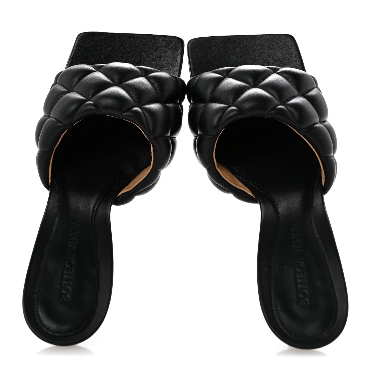 Nappa Matelasse Padded Mule Sandals 35.5 Black
