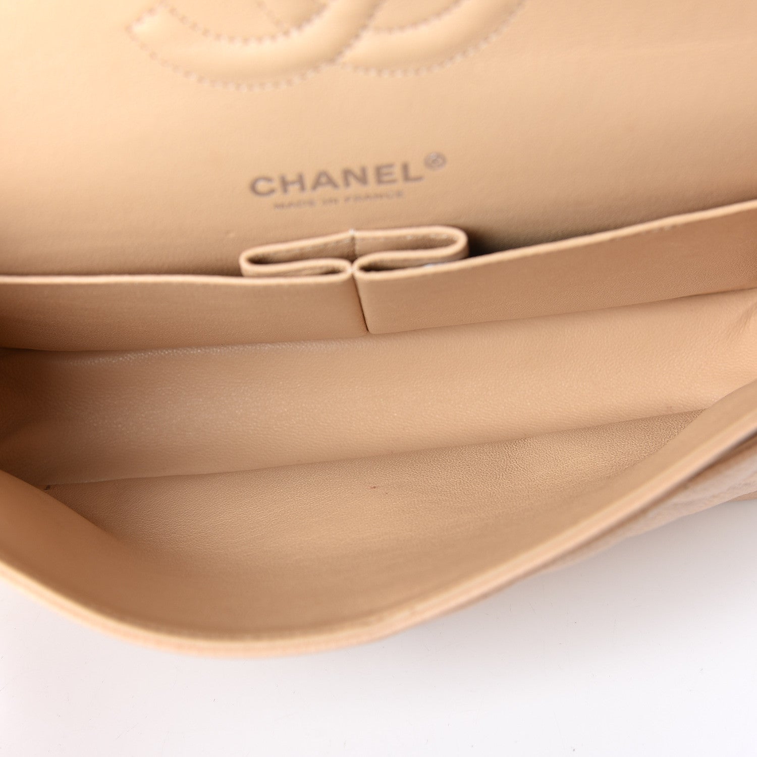Chanel Caviar Quilted Medium Double Flap Beige 7 of 10