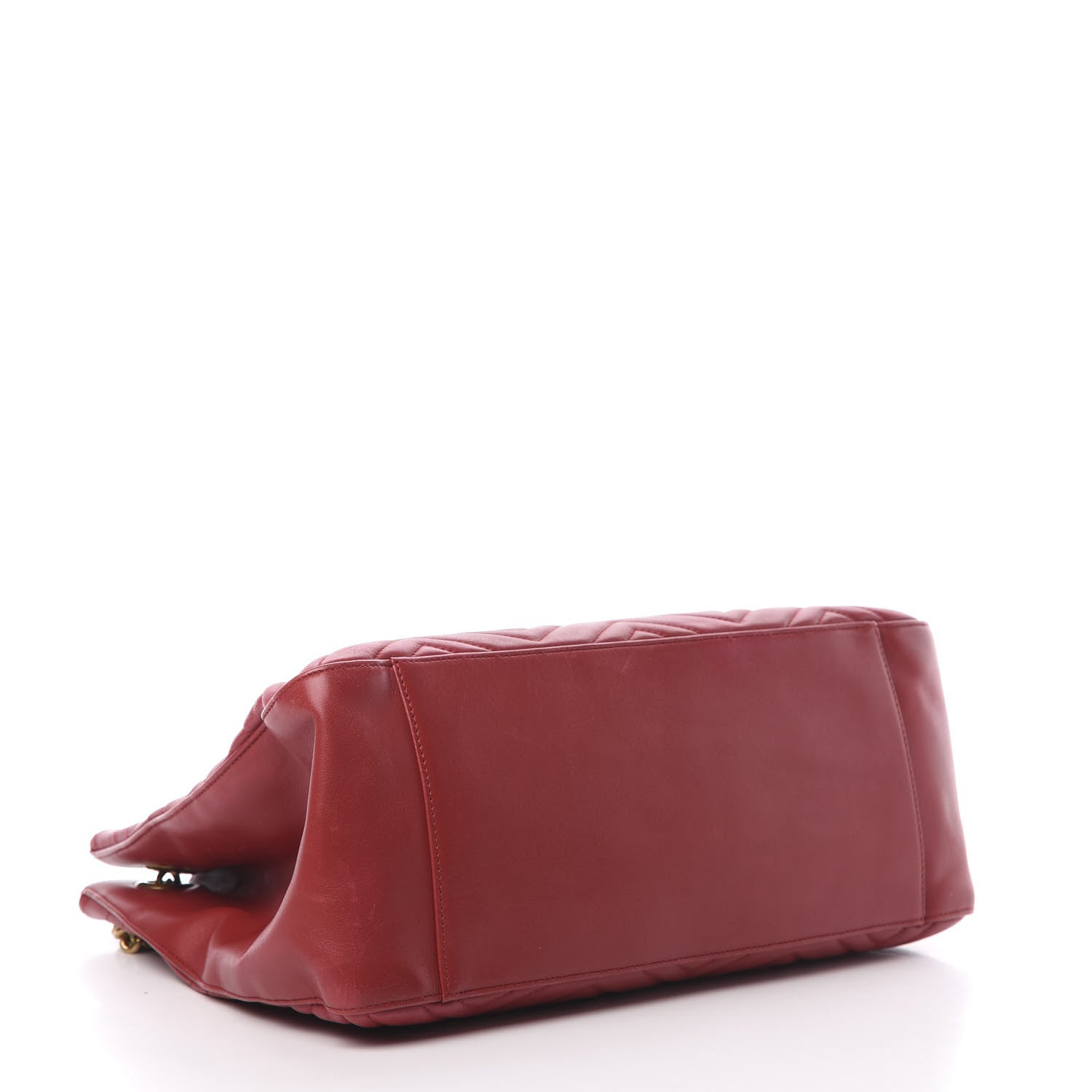 Gucci Calfskin Matelasse Medium GG Marmont Shoulder Tote Bag Hibiscus Red 4 of 15