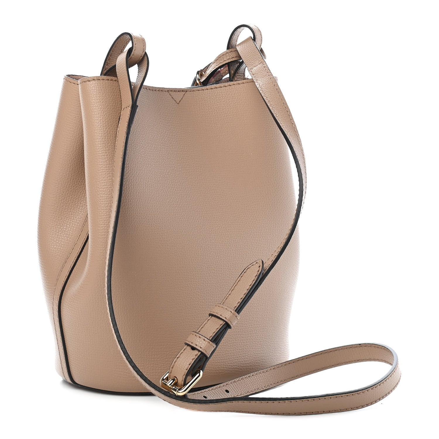 Burberry Calfskin Small Lorne Bucket Crossbody Natural 2 of 12
