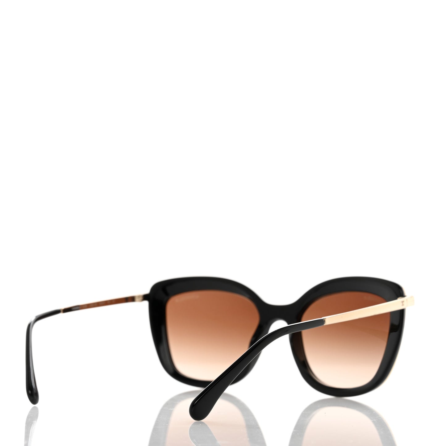 Acetate Quilted Metal Butterfly Sunglasses 4238-A Black