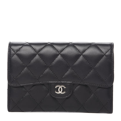 Chanel Lambskin Quilted Small Flap Wallet Black 1 of 7
