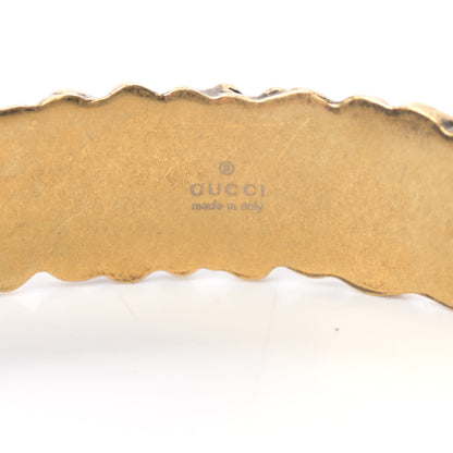 Gucci Metal Lion Mane Cuff Bracelet S Aged Gold 4 of 7