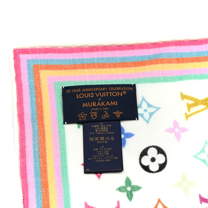 Louis Vuitton LV X TM Silk Wool Monogram Multicolor Square Scarf 90 White 5 of 6