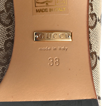 Gucci Monogram Lisa Mid Heel Boots 38 Beige Ebony 6 of 7