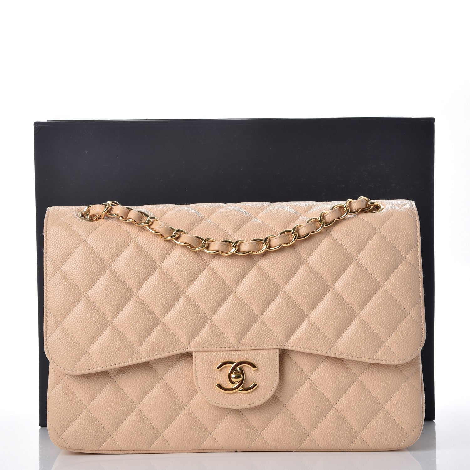 Chanel Caviar Quilted Jumbo Double Flap Beige Clair 9 of 9