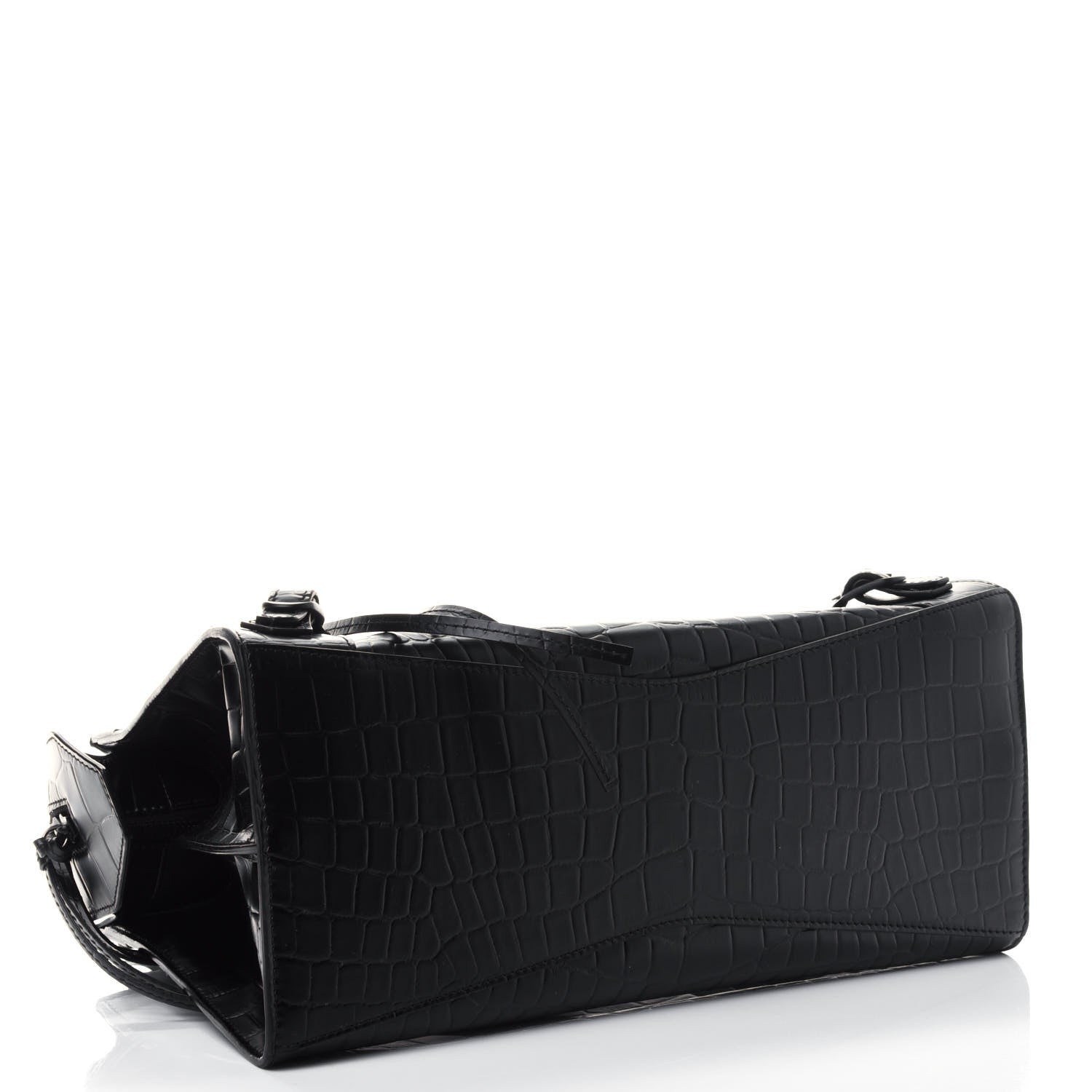 Balenciaga Semi Shiny Calfskin Crocodile Embossed Neo Classic Black Hardware S City Black 2 of 4