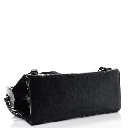 Balenciaga Semi Shiny Calfskin Crocodile Embossed Neo Classic Black Hardware S City Black 2 of 4