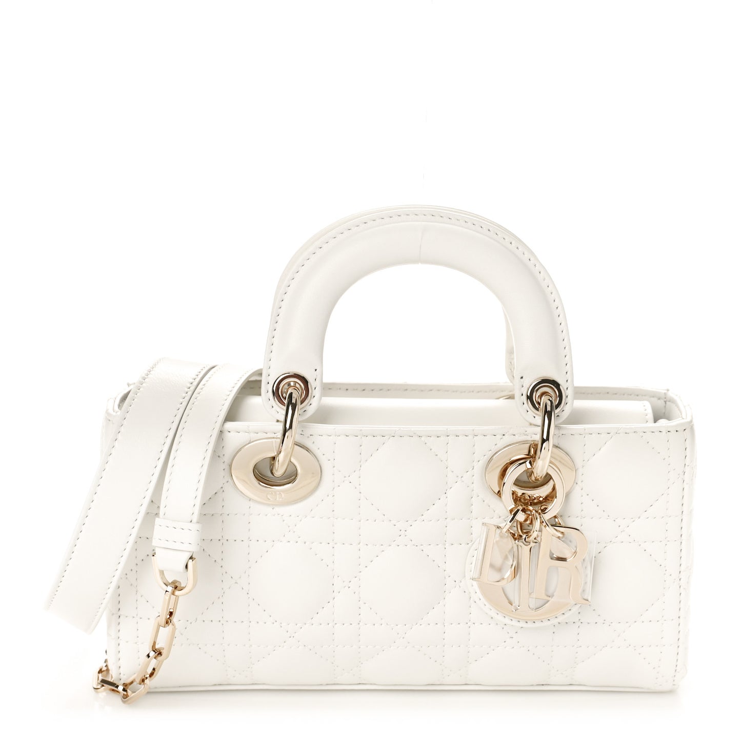Lambskin Cannage Small Lady D-Joy Latte