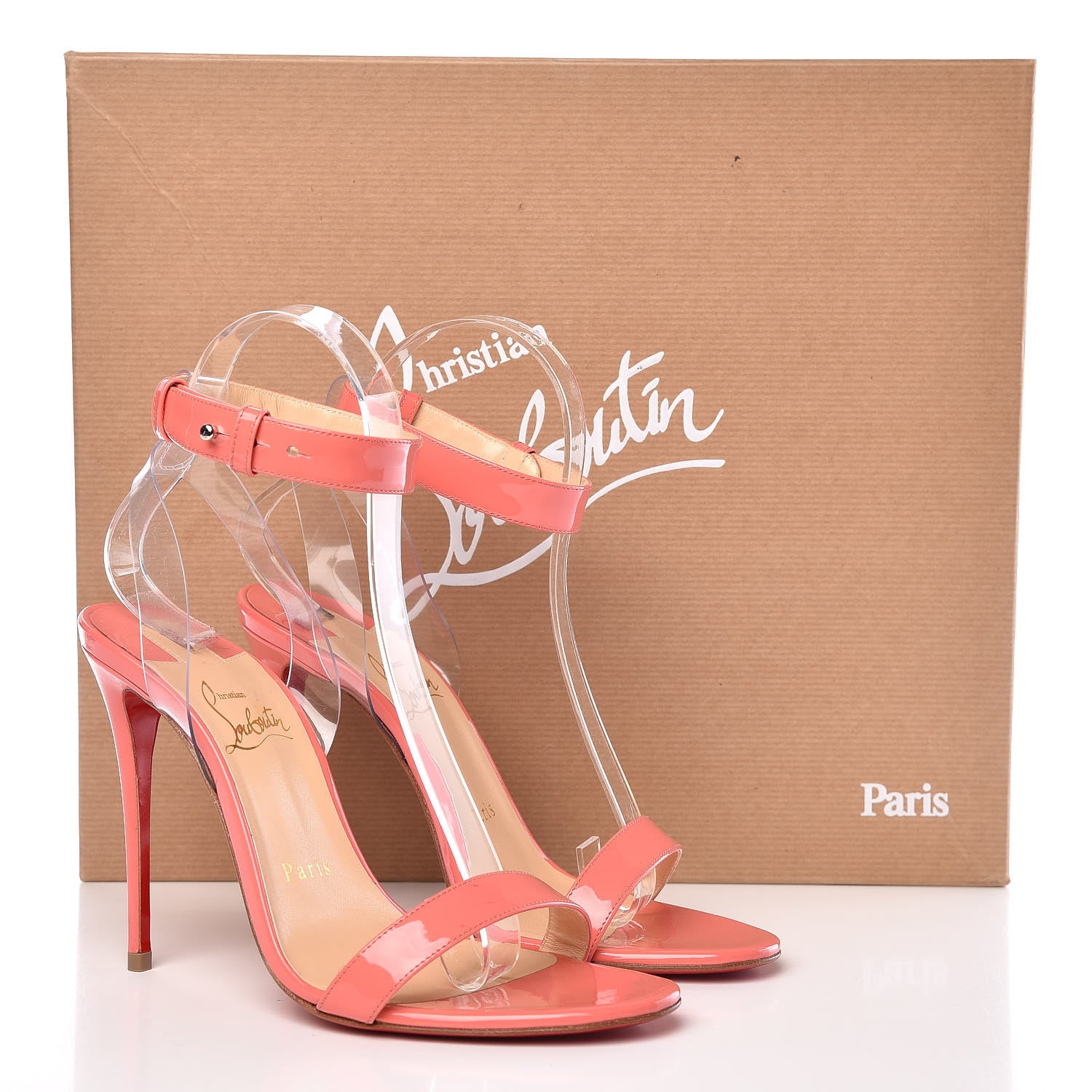 Christian Louboutin Shiny Nappa PVC Jonatina 100 Sandals 36 Charlotte 8 of 8